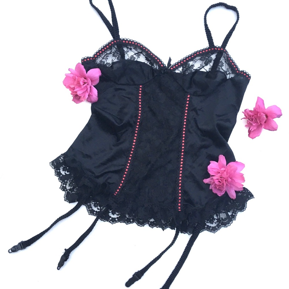 Vintage lace garter slip